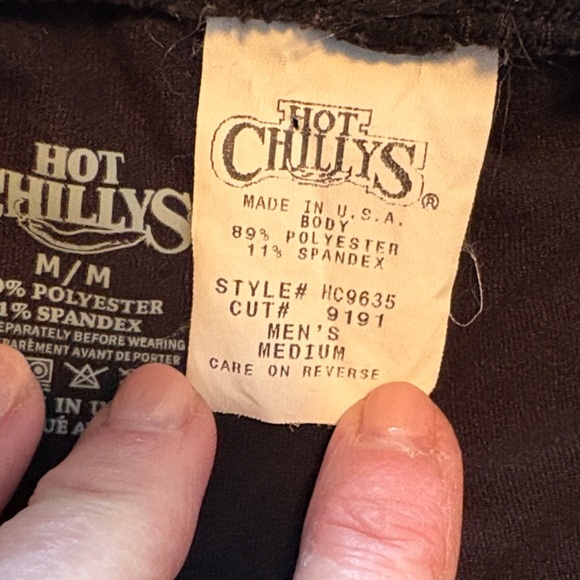 Unisex Hot Chillys Black Base Layer Leggings Size Medium - Picture 4 of 5